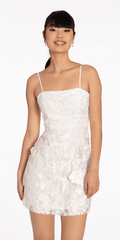 3 D Floral Tulle Embroidered Foldover Sheath Dress - Camille La Vie