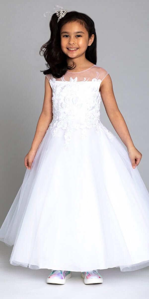 3D Embroidered Flower Tulle Dress - Camille La Vie