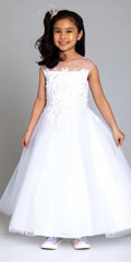 3D Embroidered Flower Tulle Dress - Camille La Vie