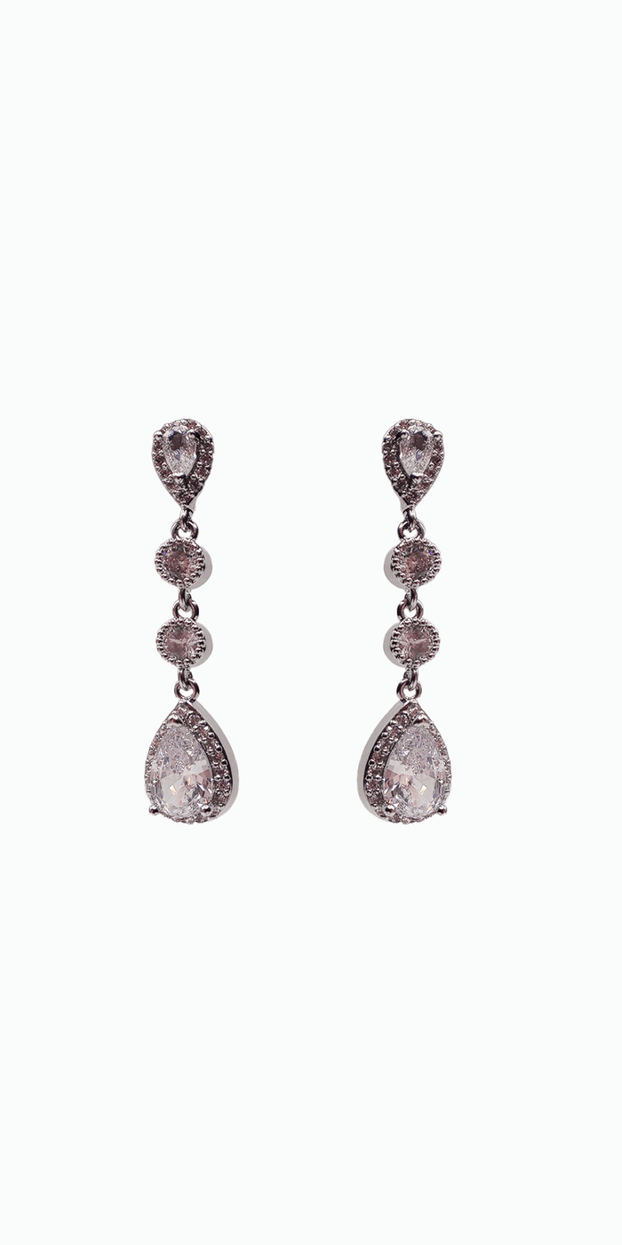 4 Stone Linear Drop Earring - Camille La Vie