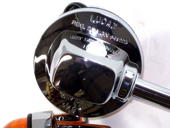 54057567 Lucas replica pair of turn signals long 6" stems Triumph Norton BSA flasher blinkers