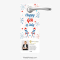 Fourth of July door hanger for real estate agents celebrating homeownership