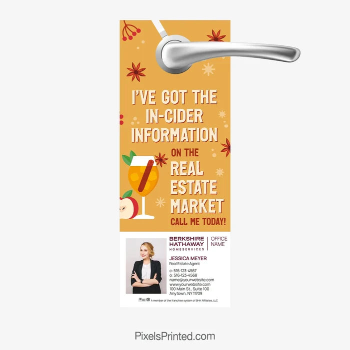 Berkshire Hathaway real estate fall autumn door hangers PixelsPrinted