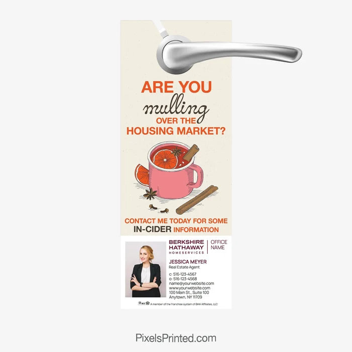 Berkshire Hathaway real estate fall autumn door hangers PixelsPrinted