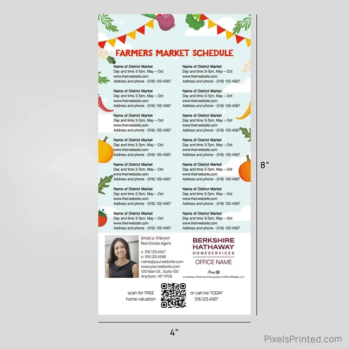 Berkshire Hathaway Real Estate Farmers Market Calendar Postcard Magnets postcard magnets PixelsPrinted