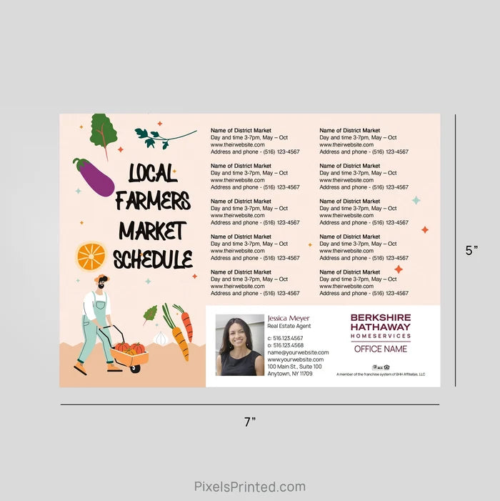 Berkshire Hathaway Real Estate Farmers Market Calendar Postcard Magnets postcard magnets PixelsPrinted