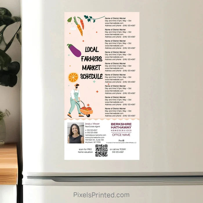 Berkshire Hathaway Real Estate Farmers Market Calendar Postcard Magnets postcard magnets PixelsPrinted