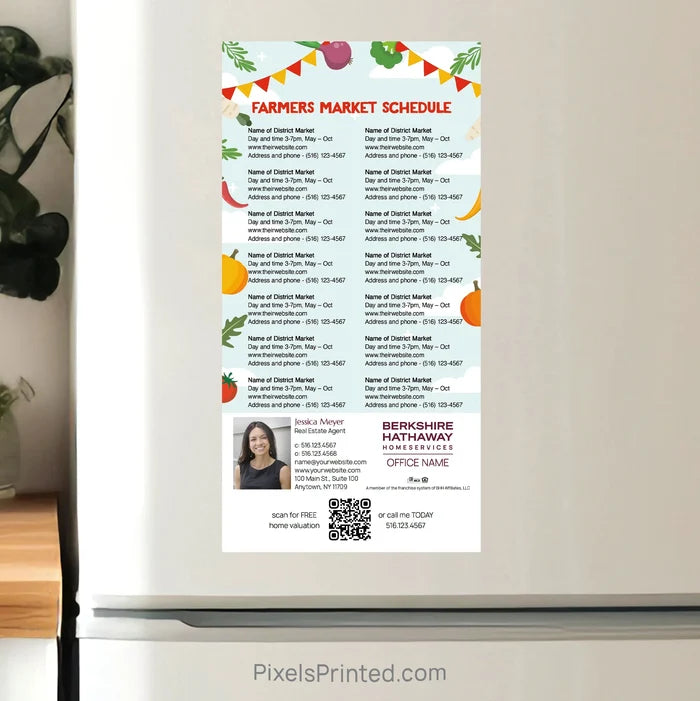 Berkshire Hathaway Real Estate Farmers Market Calendar Postcard Magnets postcard magnets PixelsPrinted