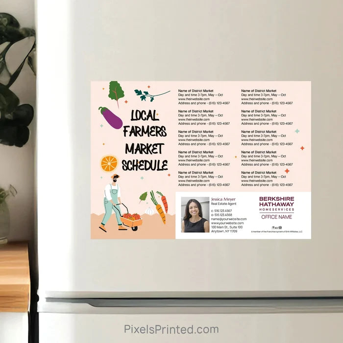 Berkshire Hathaway Real Estate Farmers Market Calendar Postcard Magnets postcard magnets PixelsPrinted