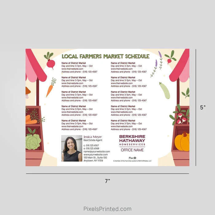 Berkshire Hathaway Real Estate Farmers Market Schedule Postcard Magnets postcard magnets PixelsPrinted