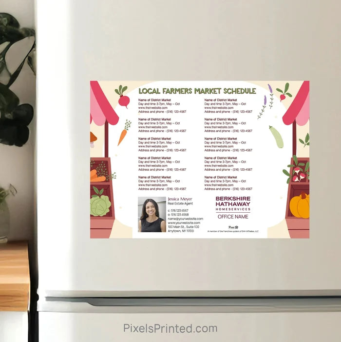 Berkshire Hathaway Real Estate Farmers Market Schedule Postcard Magnets postcard magnets PixelsPrinted