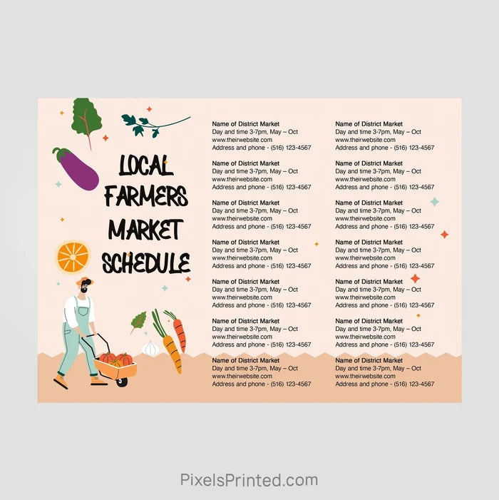Berkshire Hathaway real estate farmers market schedule postcards PixelsPrinted