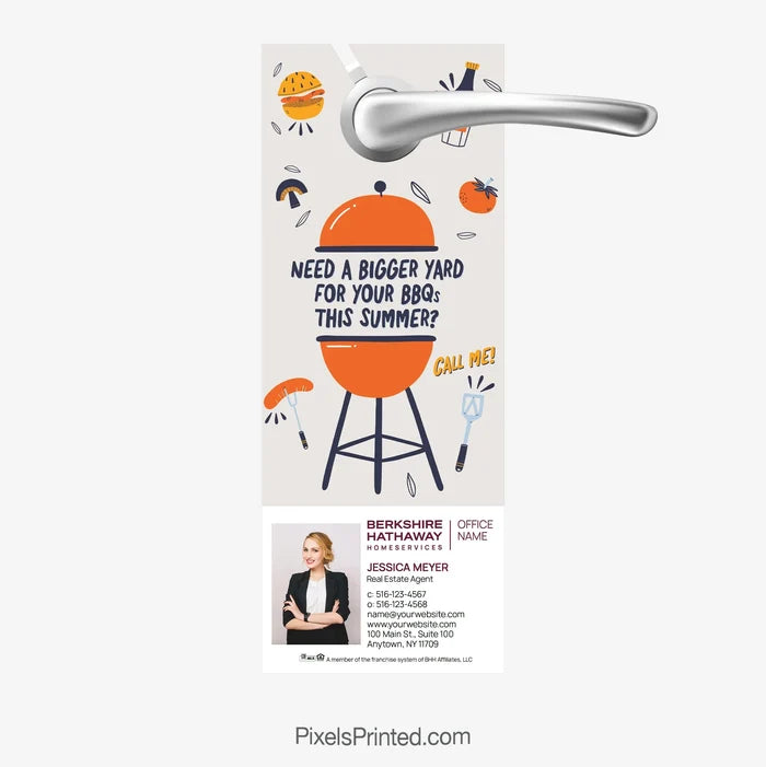 Berkshire Hathaway Real Estate Summer BBQ Door Hanger PixelsPrinted
