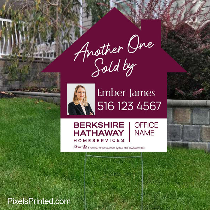 Berkshire Hathaway sold by house shaped yard sign yard signs PixelsPrinted