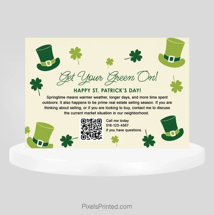 Berkshire Hathaway St Patrick’s Day real estate introduction postcard PixelsPrinted