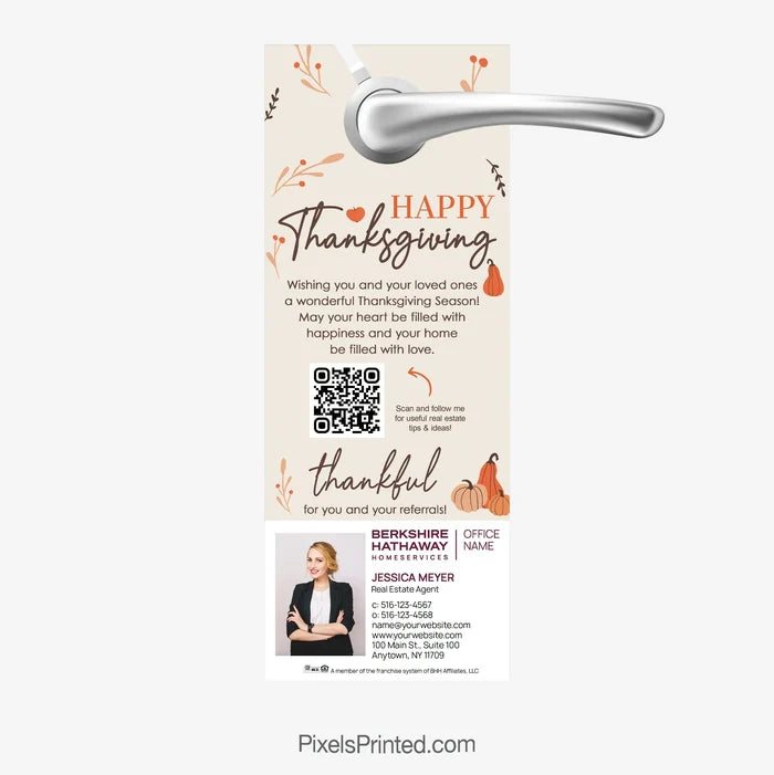 Berkshire Hathaway Thanksgiving Day door hangers PixelsPrinted