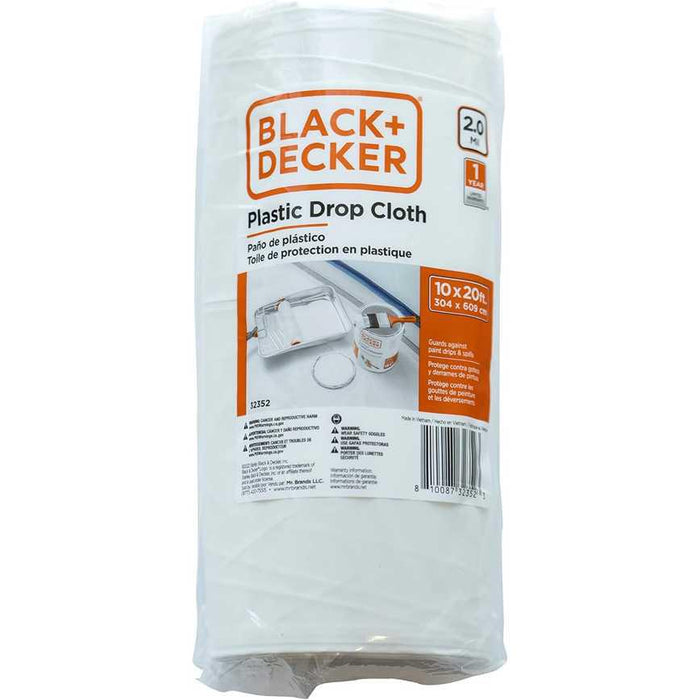 Black+Decker Plastic Drop Cloth 10' x 20'
