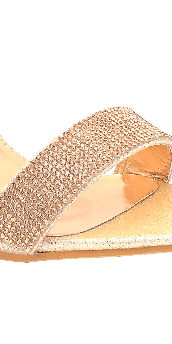 champagne/size/6/Camille La Vie/Caroi Rhinestone Mid Heel Zip Back Ankle Strap Sandal /close up