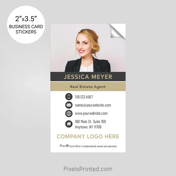 Century 21 business card stickers PixelsPrinted