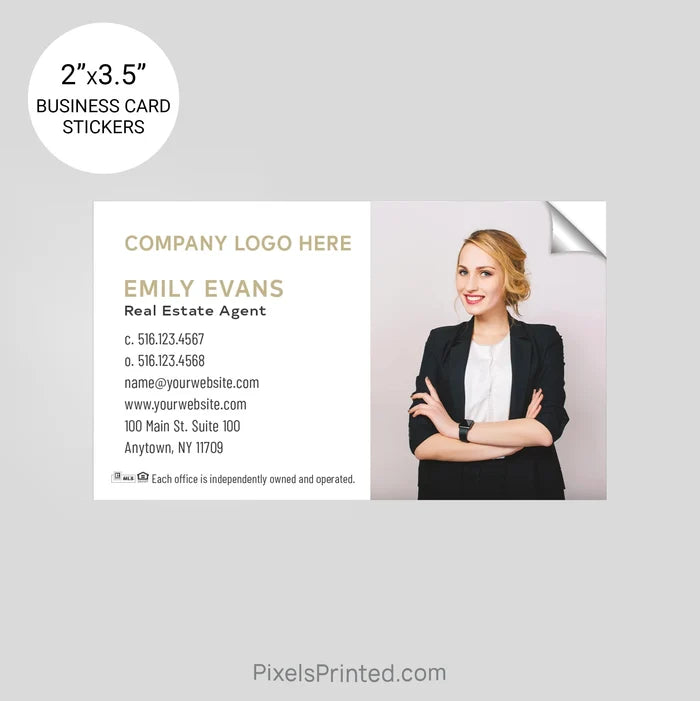 Century 21 business card stickers PixelsPrinted