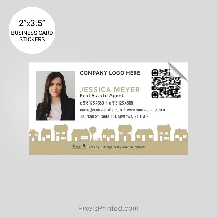 Century 21 business card stickers PixelsPrinted