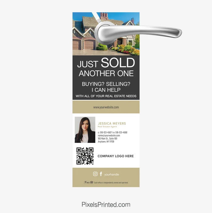 Just sold real estate door hanger for Century 21 agents promoting a recent sale