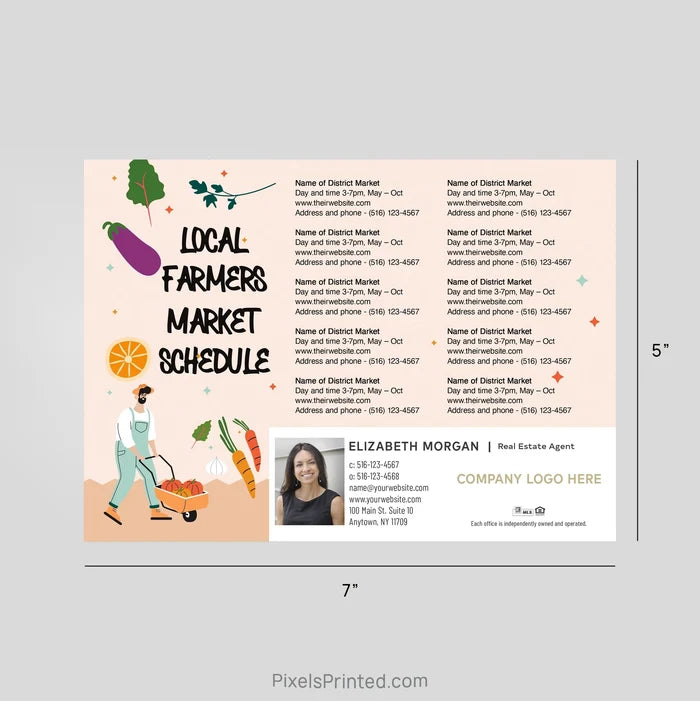 Century 21 real estate Farmers Market calendar Postcard Magnet postcard magnets PixelsPrinted