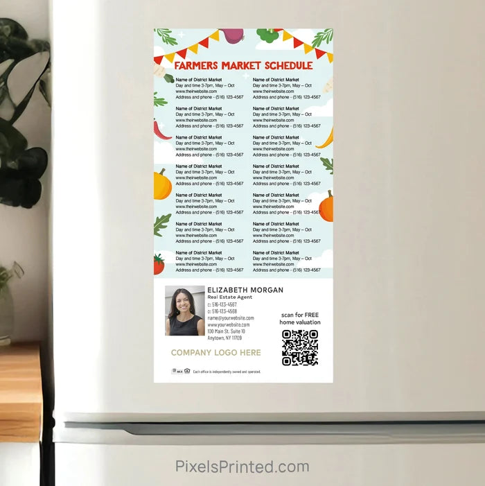 Century 21 real estate Farmers Market calendar Postcard Magnet postcard magnets PixelsPrinted