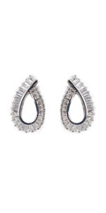 silver/one size/ Camille La Vie/Channel Set Oval Ribbon Earrings/front