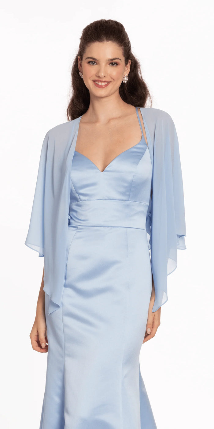 light-blue/size/m/missy/Camille La Vie/Chiffon Convertible Cape/close up