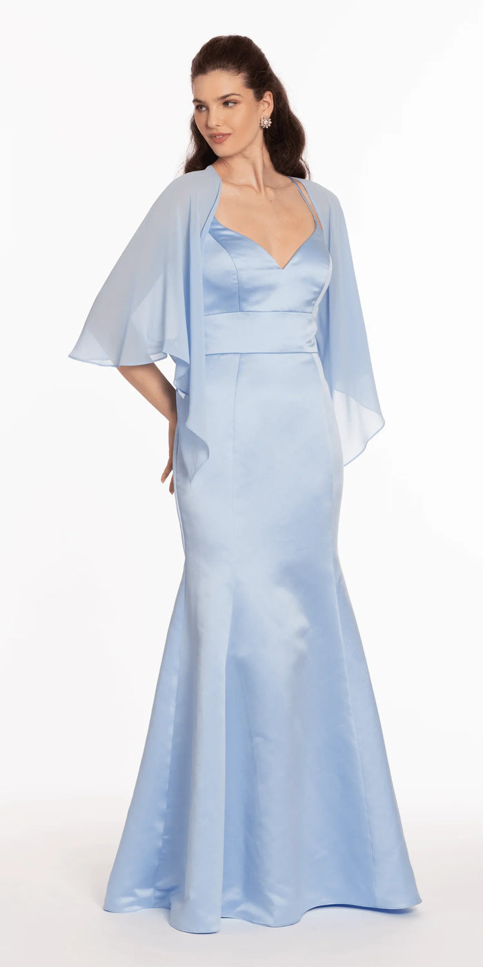 light-blue/size/m/missy/Camille La Vie/Chiffon Convertible Cape/front alt