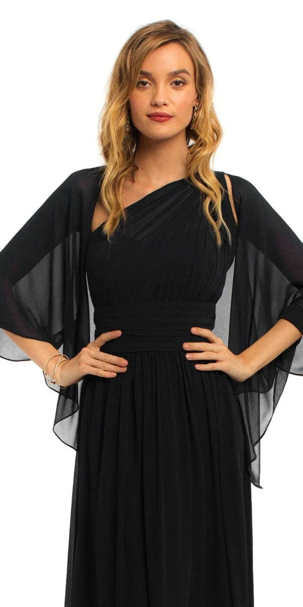 black/size/m/missy/Camille La Vie/Chiffon Convertible Cape/front