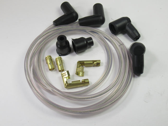 Clear ignition wire set for twin cut at 28" copper core spark plug wires Triumph