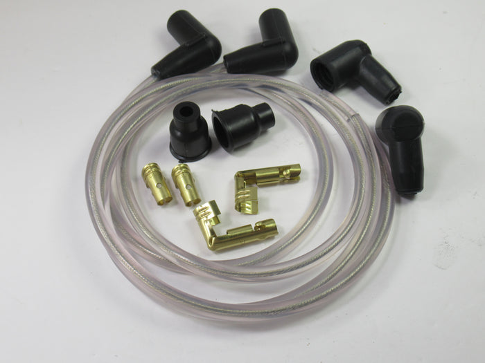 Clear ignition wire set for twin cut at 28" copper core spark plug wires Triumph
