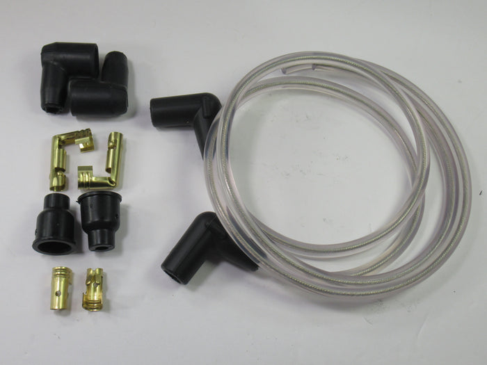 Clear ignition wire set for twin cut at 28" copper core spark plug wires Triumph