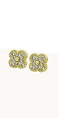 Clover Rhinestone Stud Earrings - Camille La Vie