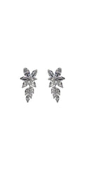silver/one silver/Camille La Vie/Cluster Stone Drop Cubic Zirconia Earrings /front