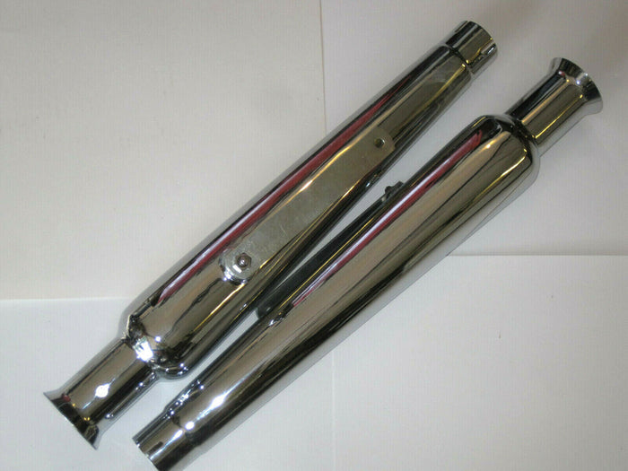 Cocktail shaker mufflers straight megaphone 1 3/4" Triumph 650 Bell End