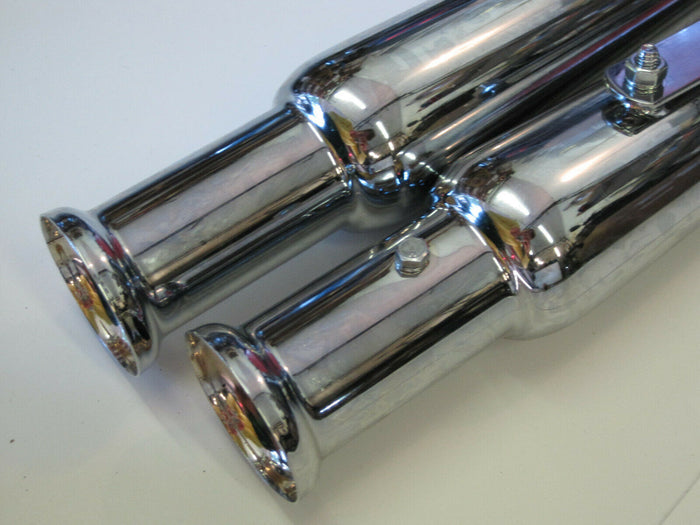 Cocktail shaker mufflers upswept megaphone 1 3/4" Triumph 650 Right & Left side