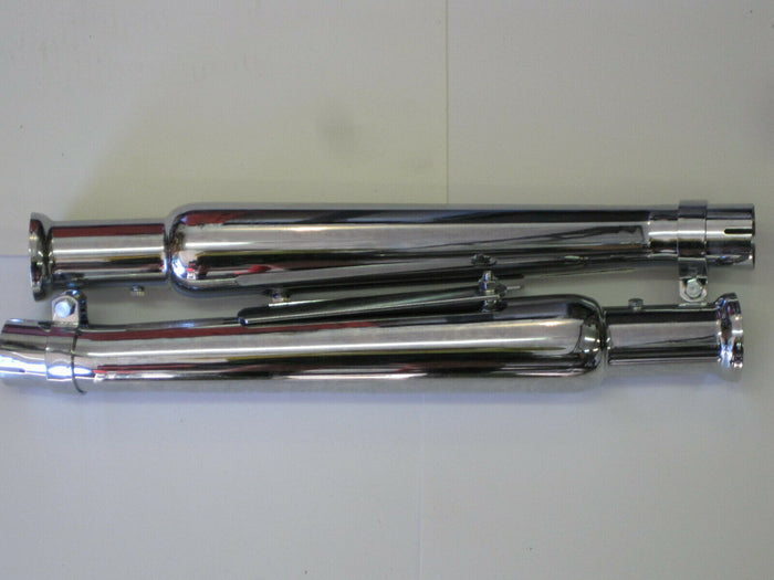 Cocktail shaker mufflers upswept megaphone 1 3/4" Triumph 650 Right & Left side