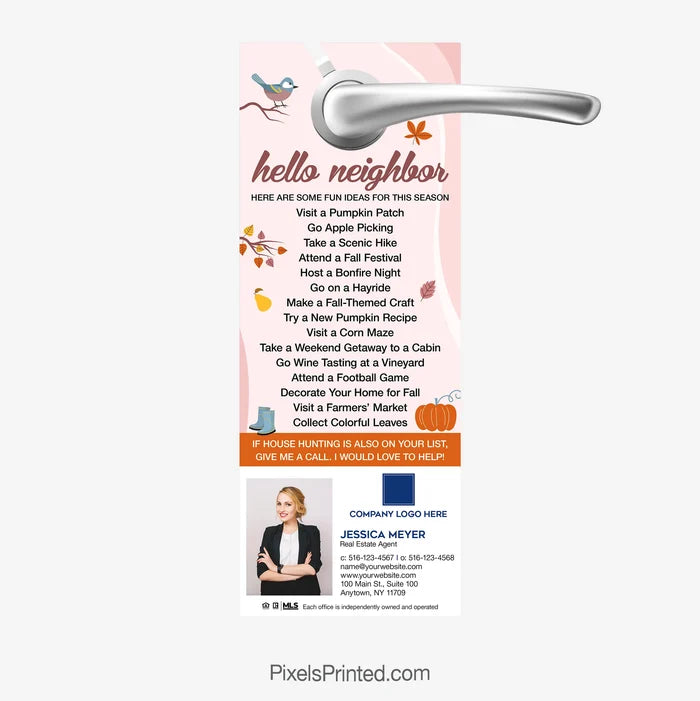 Coldwell Banker fall activities ideas door hangers