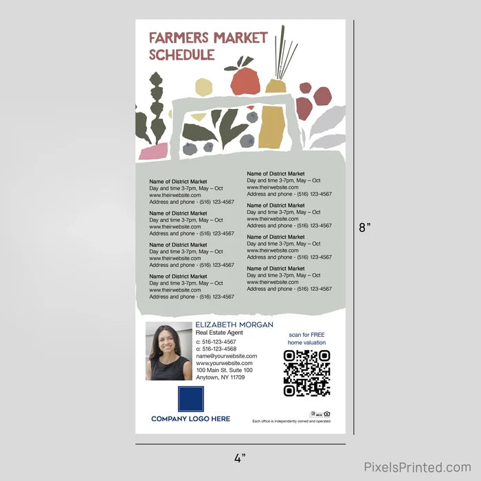Coldwell Banker realty Farmers Market Schedule Postcard Magnets PixelsPrinted