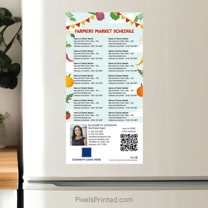Coldwell Banker realty Farmers Market Schedule Postcard Magnets PixelsPrinted