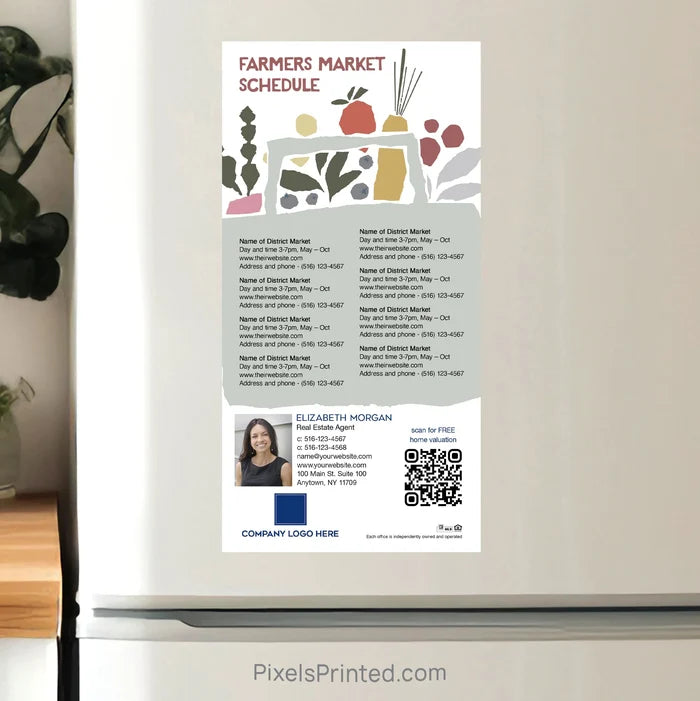 Coldwell Banker realty Farmers Market Schedule Postcard Magnets PixelsPrinted