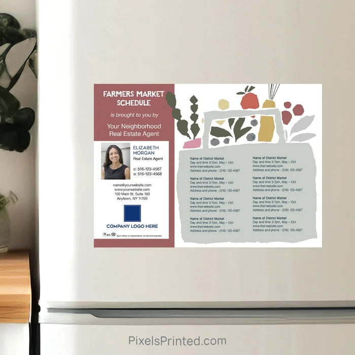 Coldwell Banker realty Farmers Market Schedule Postcard Magnets PixelsPrinted