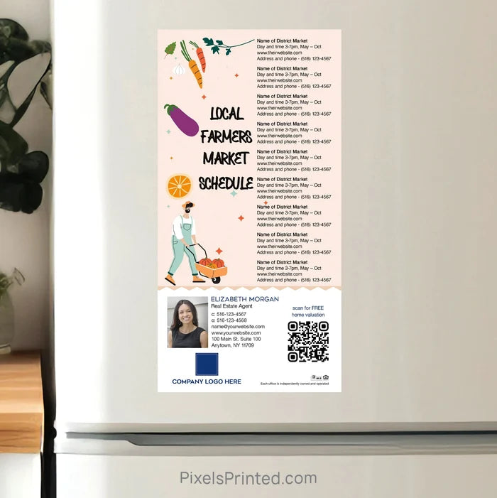 Coldwell Banker realty Farmers Market Schedule Postcard Magnets PixelsPrinted