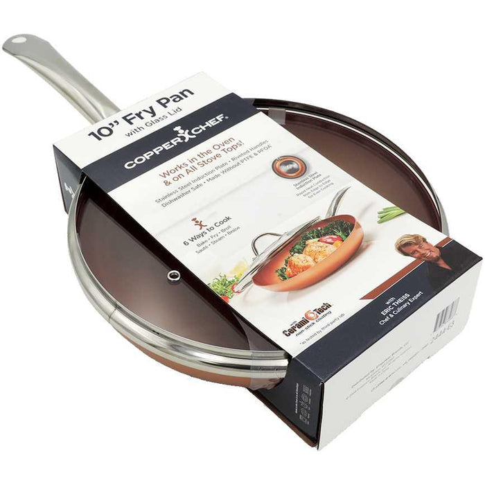 Copper Chef Fry Pan With Glass Lid 10"