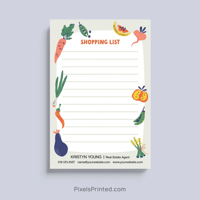 Custom Grocery List Notepad for Real Estate Professionals
