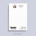 Custom RE/MAX real estate agent notepad with personalized branding