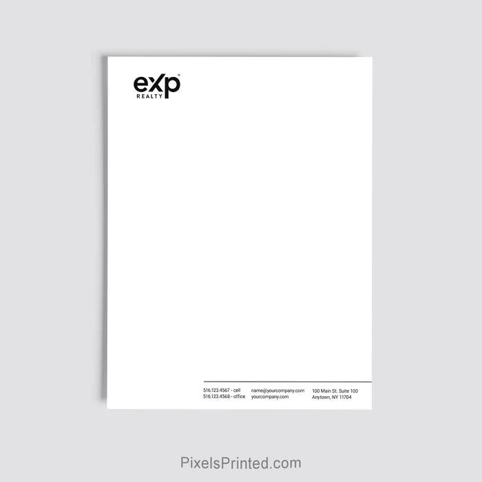 Personalized eXp Realty real estate letterhead for agents and offices